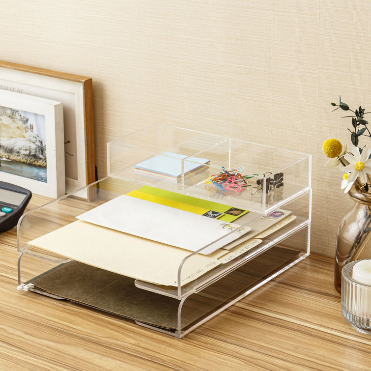 Inbox Zero Clear Acrylic Stacking Desktop Document Trays Wayfair Canada